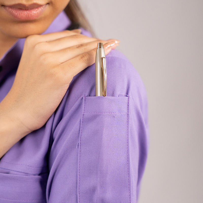 Lilac Everyday Scrubs – Women High Neck