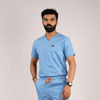 Sky blue Everyday Scrubs – Men V-Neck
