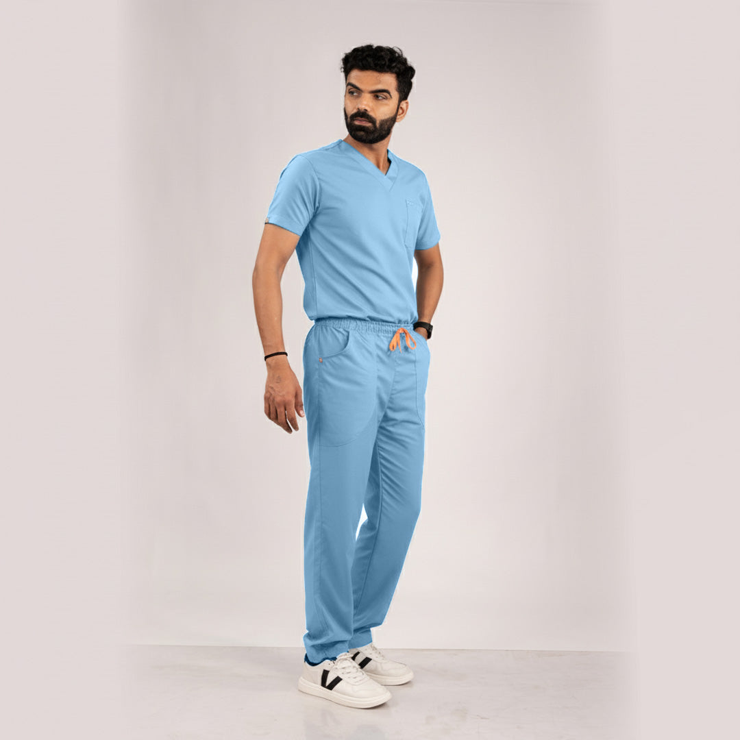Sky blue Everyday Scrubs – Men V-Neck