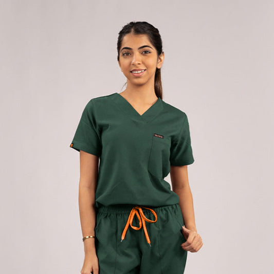 Surgical Green Everyday Scrubs – Women V-Neck