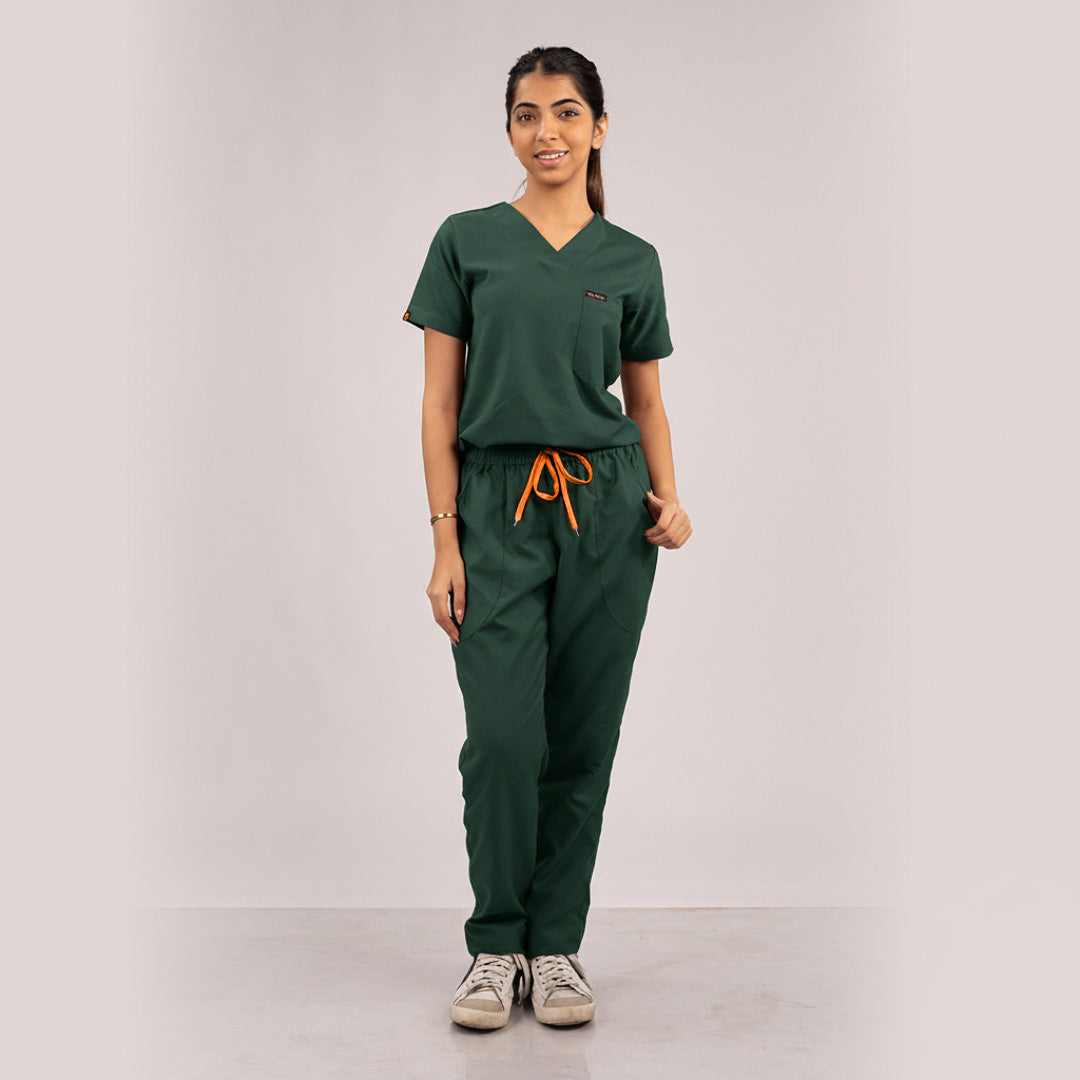 Surgical Green Everyday Scrubs – Women V-Neck