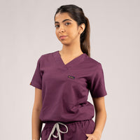 Burgundy Everyday Scrubs – Women V-Neck