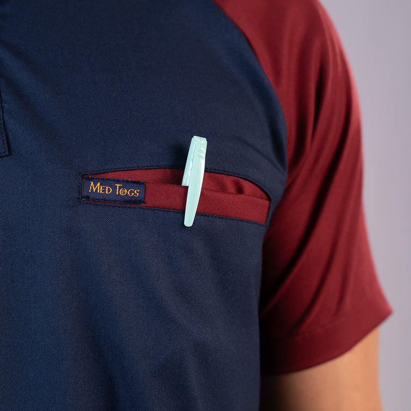 Pro-fit Blue Maroon Dual Scrubs