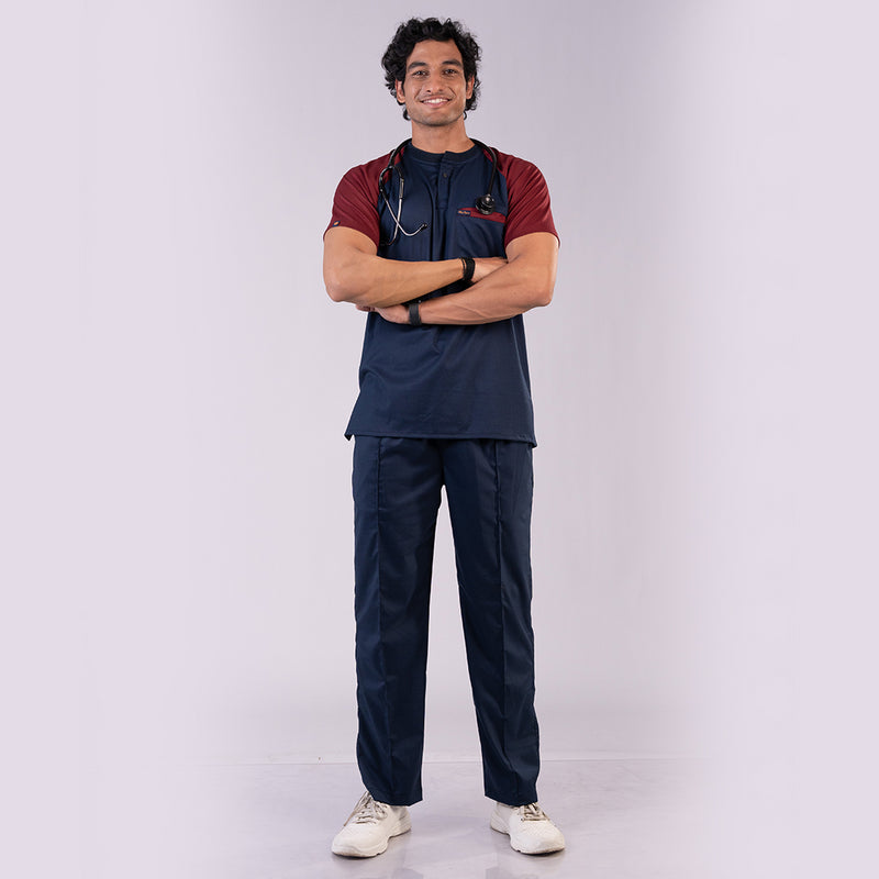 Pro-fit Blue Maroon Dual Scrubs