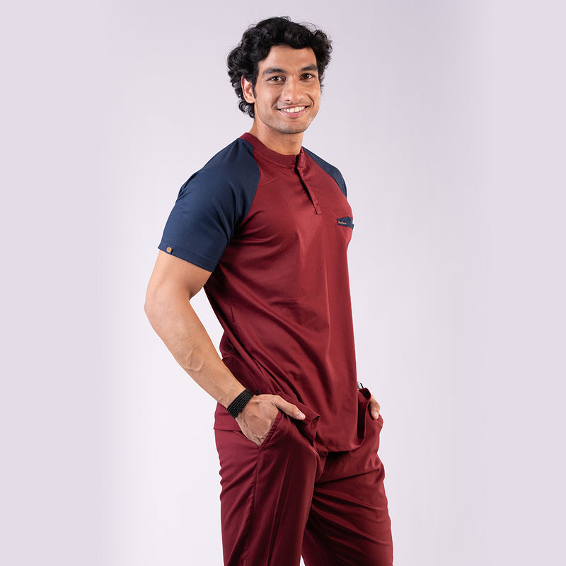 Pro-fit Maroon Navy Dual Scrubs