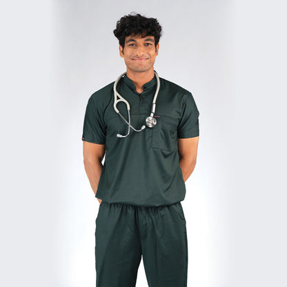 Pro-fit Nature Green High Neck Men scrubs