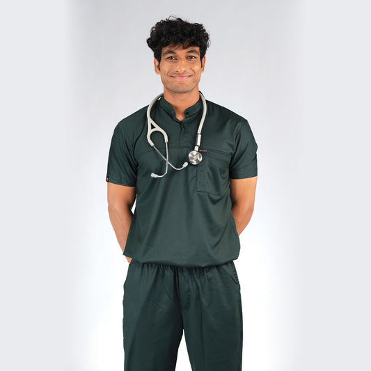 Pro-fit Nature Green High Neck Men scrubs