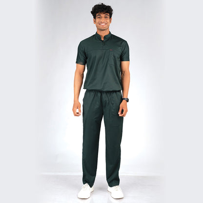 Pro-fit Nature Green High Neck Men scrubs