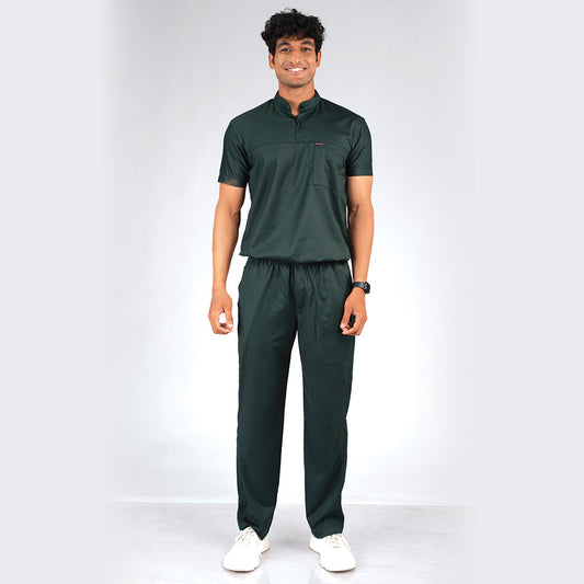 Pro-fit Nature Green High Neck Men scrubs