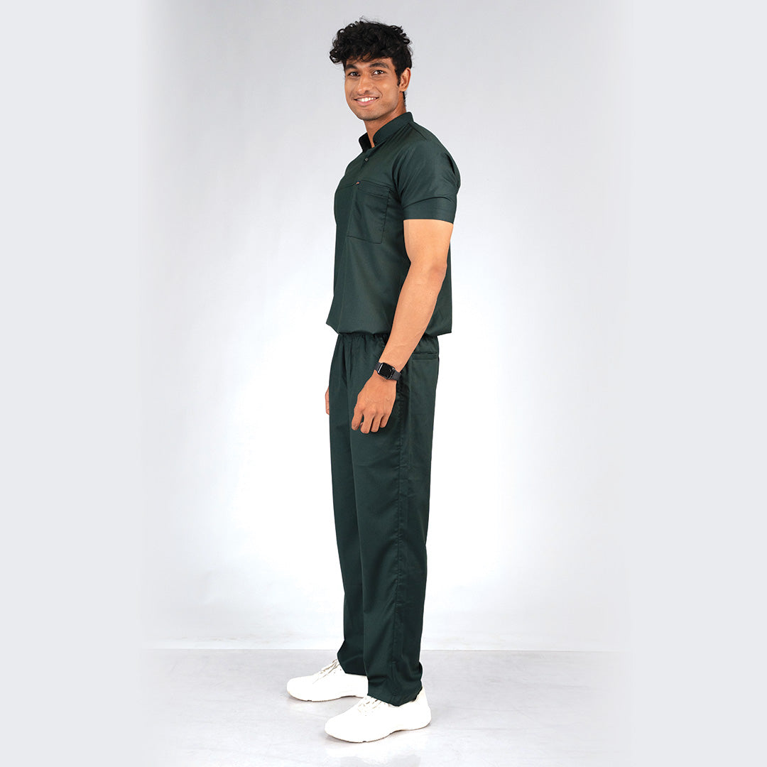 Pro-fit Nature Green High Neck Men scrubs