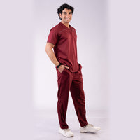 Pro-fit Maroon Vneck Men scrubs