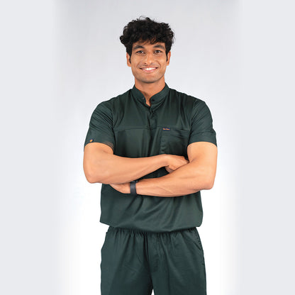 Pro-fit Nature Green High Neck Men scrubs
