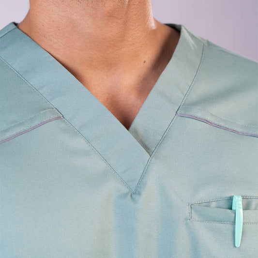 Men Serenity Mint V neck stretch scrubs