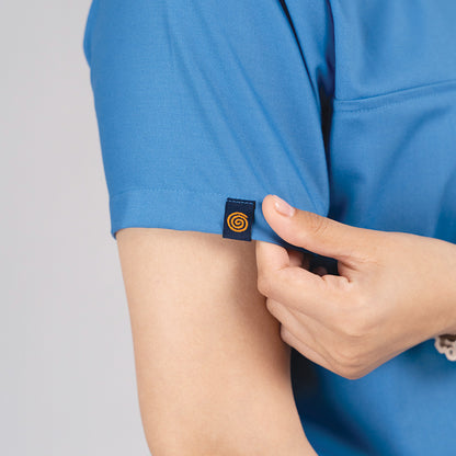 Pro-fit Ocean Blue High neck women scrubs