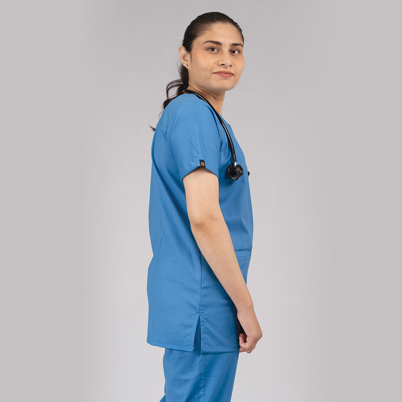 Pro-fit Ocean Blue Vneck Women scrubs
