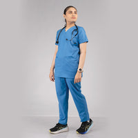 Pro-fit Ocean Blue Vneck Women scrubs