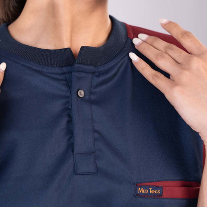 Pro-fit Blue Maroon Dual women scrubs