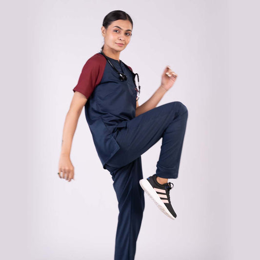 Pro-fit Blue Maroon Dual women scrubs