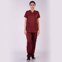 Pro-fit Maroon Vneck Women scrubs