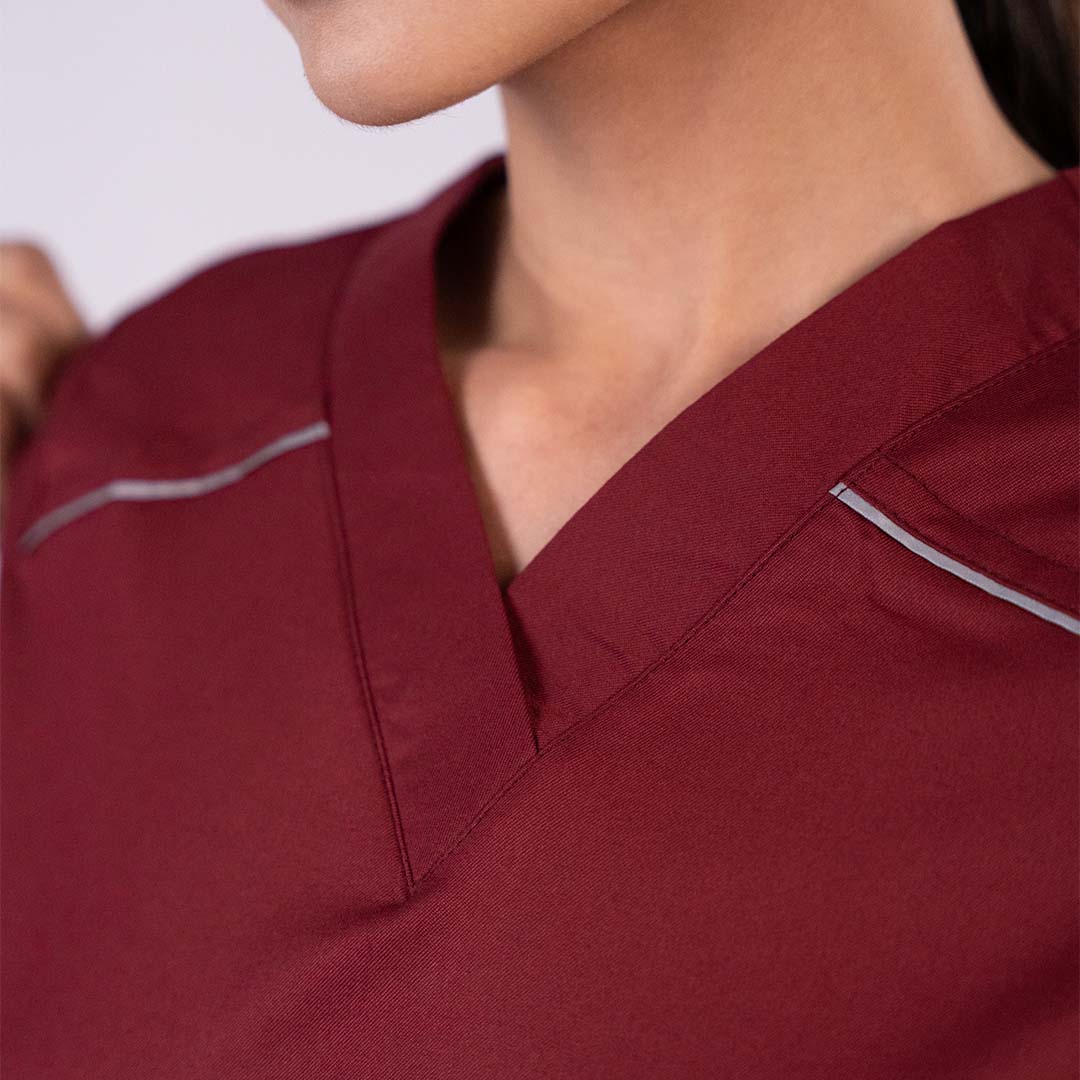 Pro-fit Maroon Vneck Women scrubs