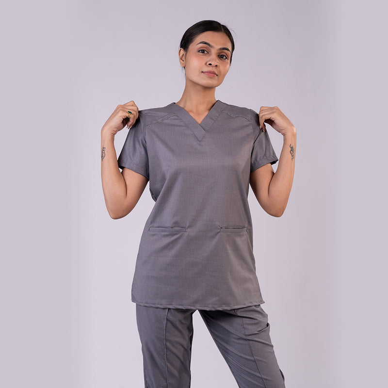 Pro-fit Grey Vneck Women scrubs