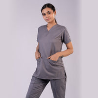 Pro-fit Grey Vneck Women scrubs