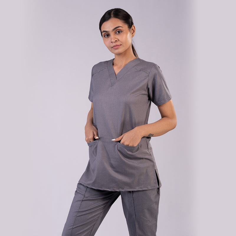 Pro-fit Grey Vneck Women scrubs