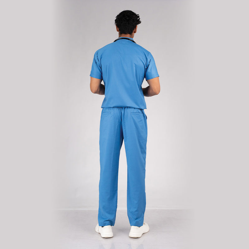 Pro-fit Ocean blue High Neck Men scrubs
