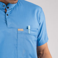 Pro-fit Ocean blue High Neck Men scrubs
