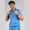 Pro-fit Ocean blue High Neck Men scrubs