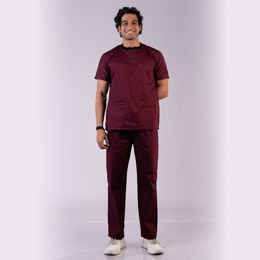 Men Amethyst Zip neckline scrubs