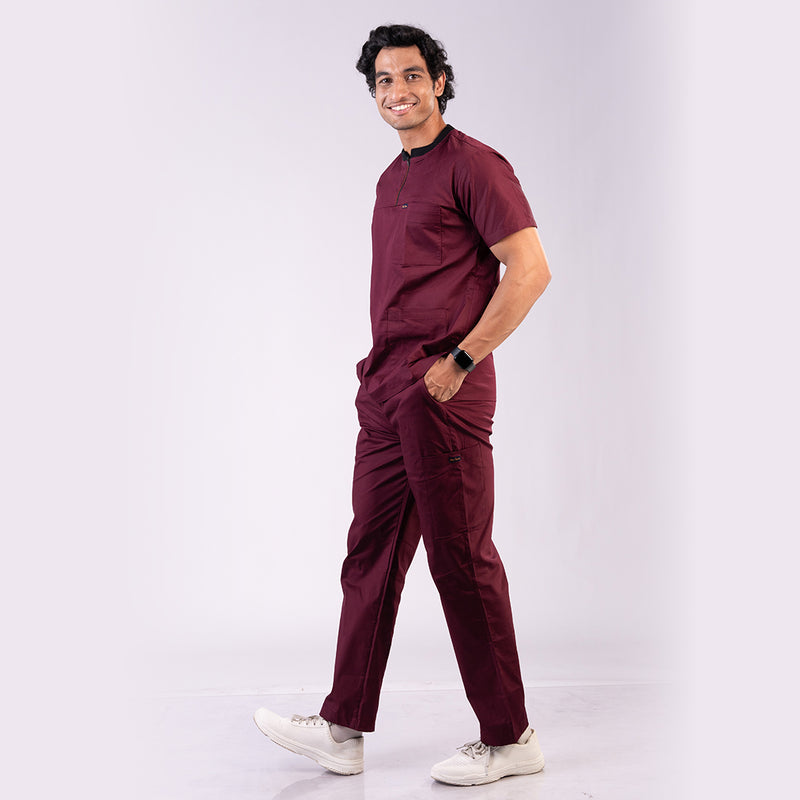 Men Amethyst Zip neckline scrubs