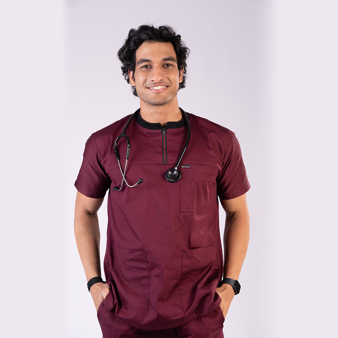 Men Amethyst Zip neckline scrubs