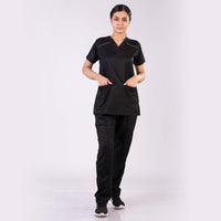 Pro-fit Black Vneck Women scrubs