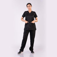 Pro-fit Black Vneck Women scrubs