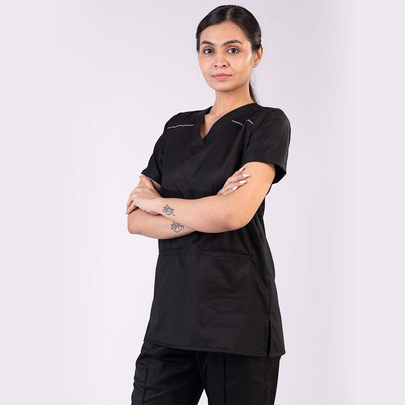 Pro-fit Black Vneck Women scrubs