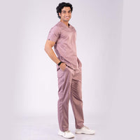 Salmon pink V neck Stretch Scrubs