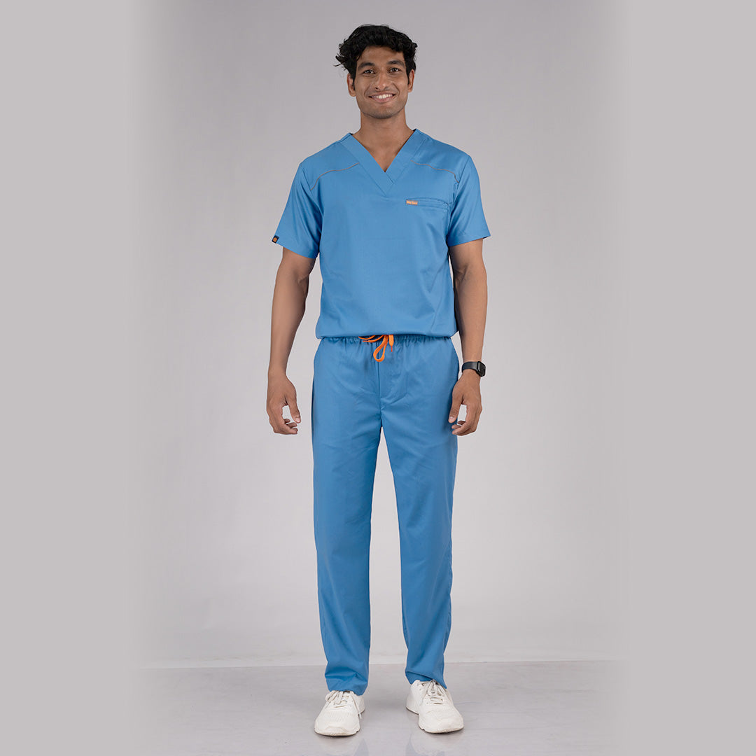 Pro-fit Ocean Blue Vneck Men scrubs