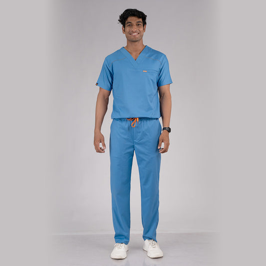 Pro-fit Ocean Blue Vneck Men scrubs