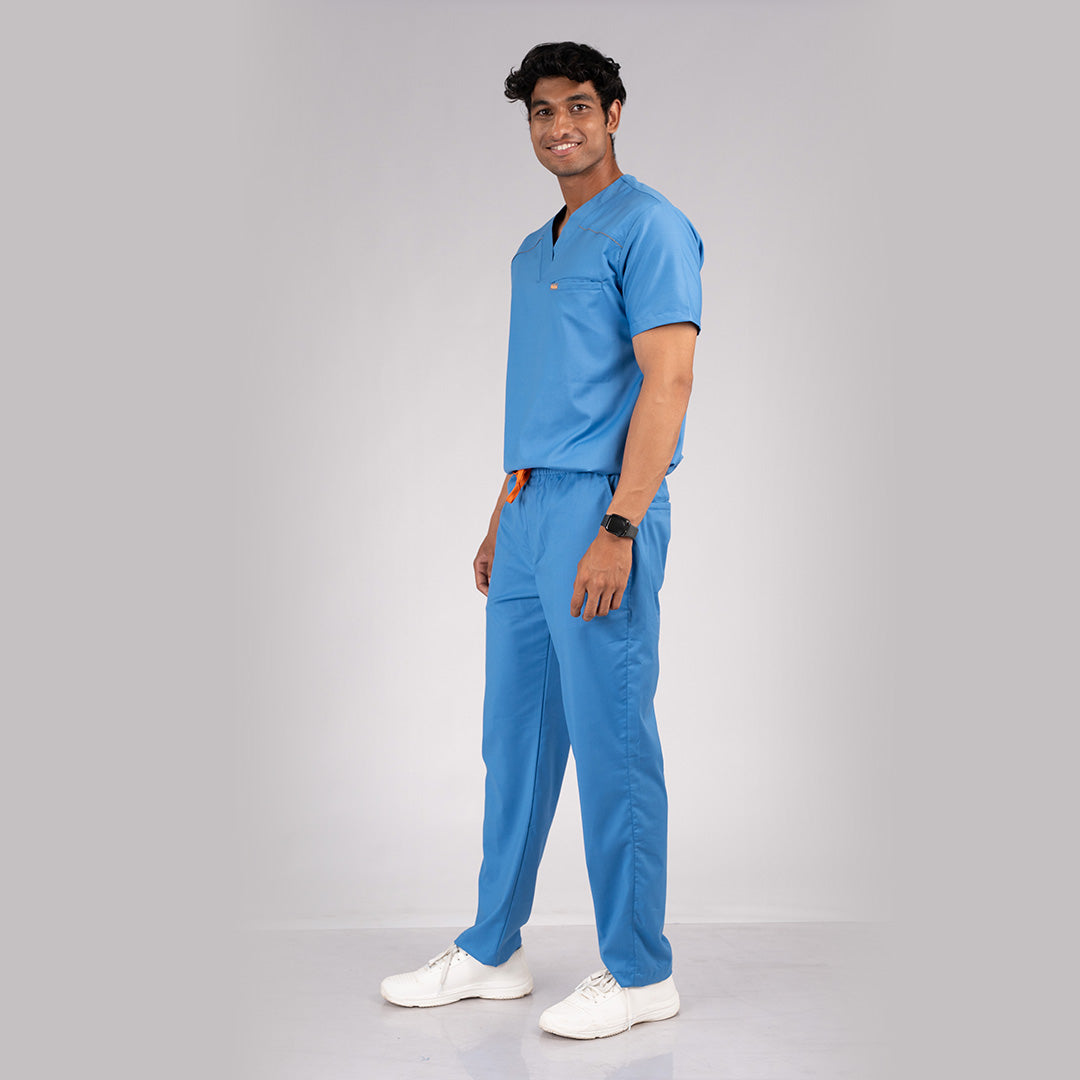 Pro-fit Ocean Blue Vneck Men scrubs