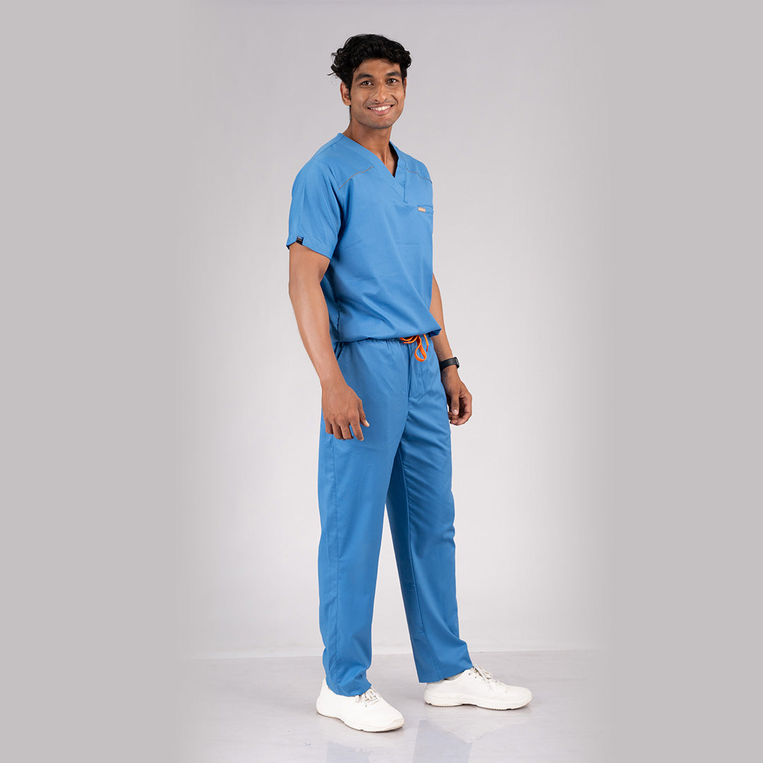 Pro-fit Ocean Blue Vneck Men scrubs