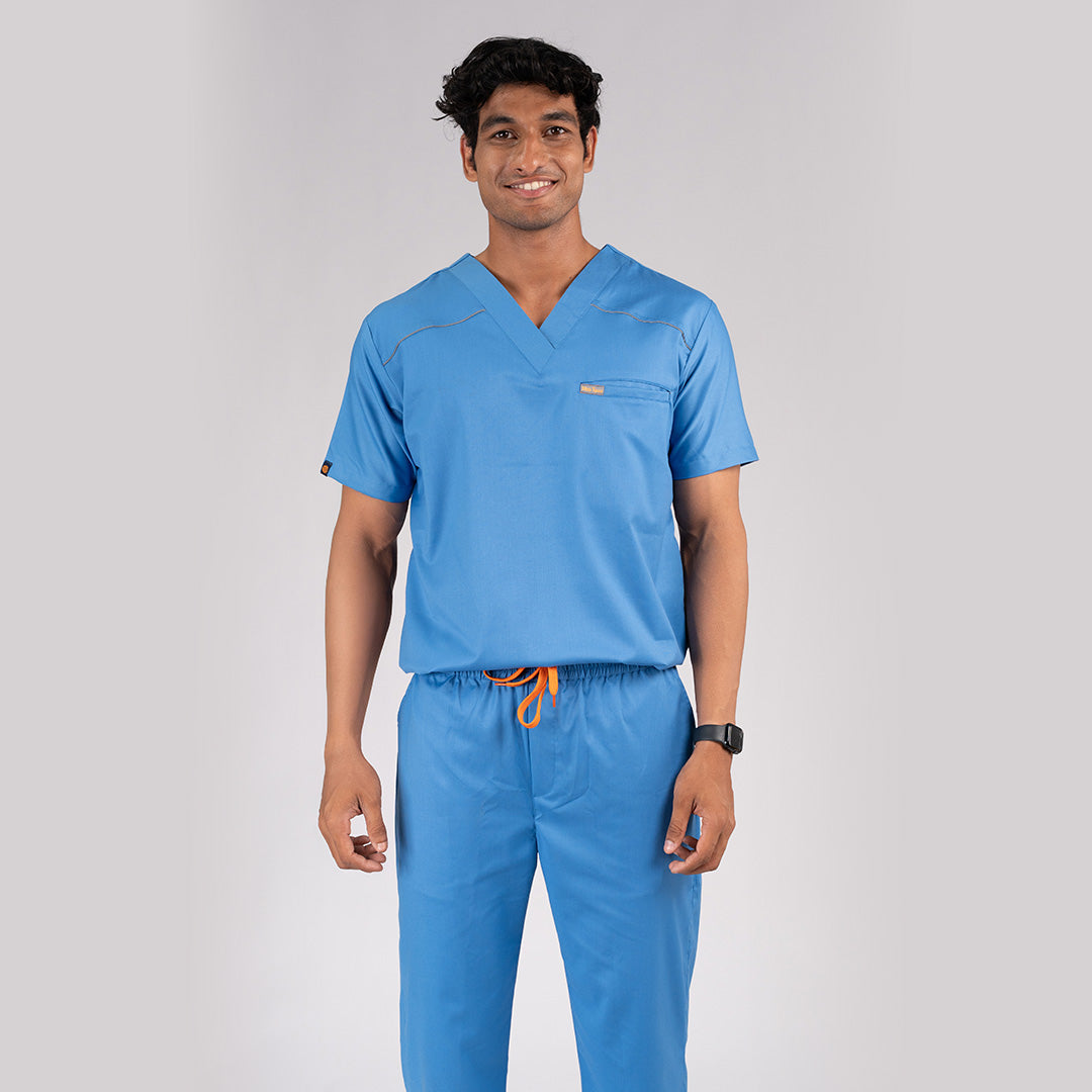 Pro-fit Ocean Blue Vneck Men scrubs
