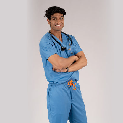 Pro-fit Ocean Blue Vneck Men scrubs
