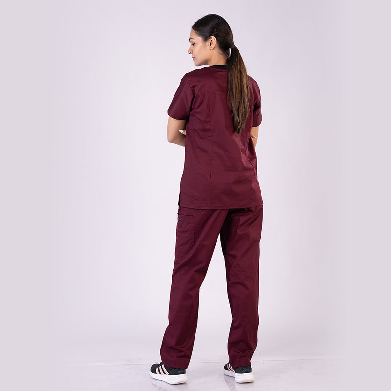 Amethyst zip neck women scrubs