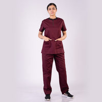 Amethyst zip neck women scrubs