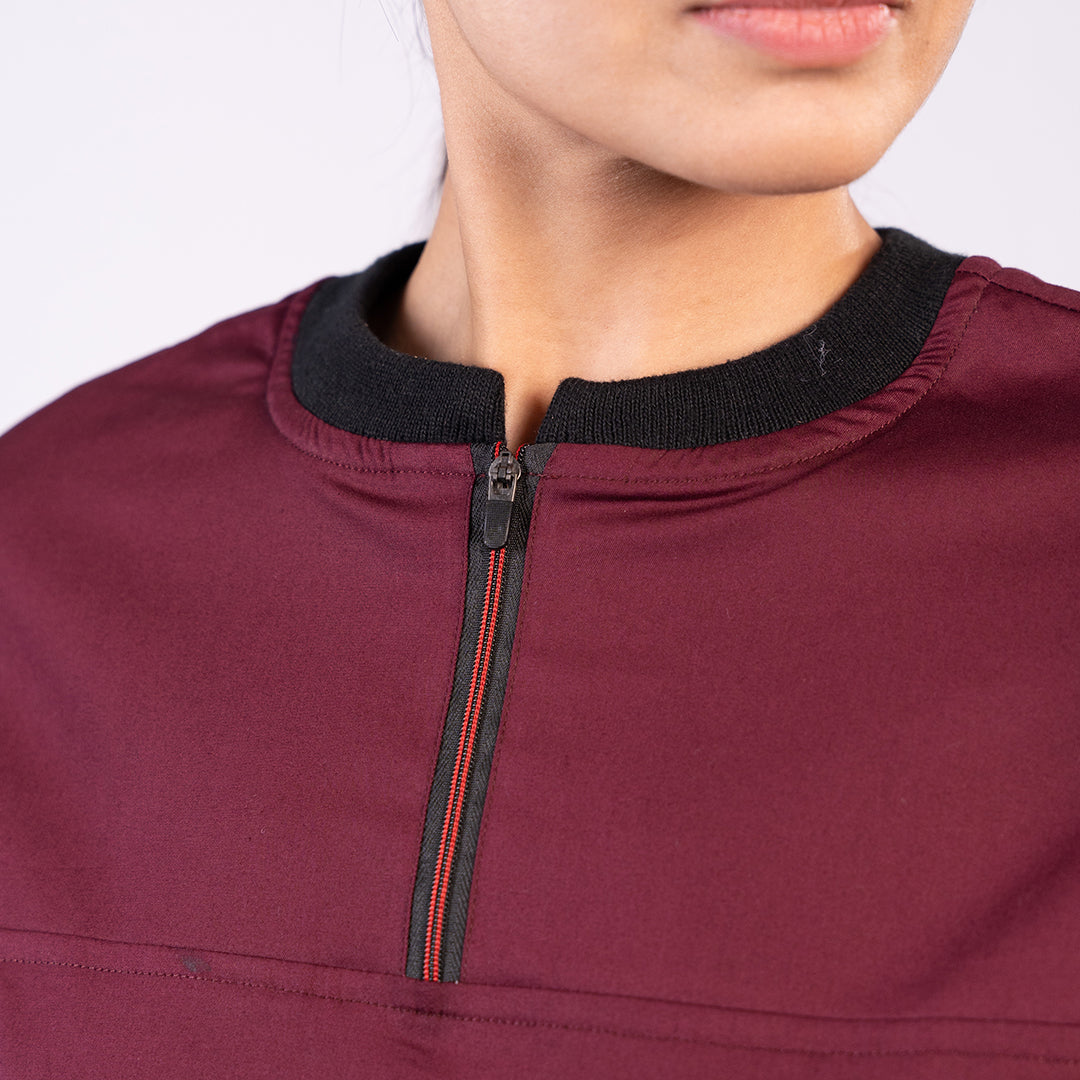 Amethyst zip neck women scrubs