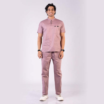 Salmon High Neck Stretch Scrubs