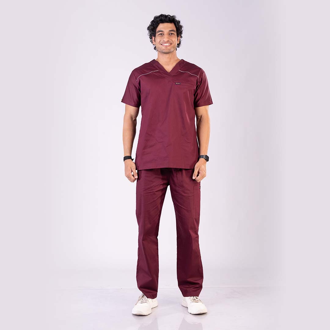 Men Amethyst V neck Stretch Scrubs