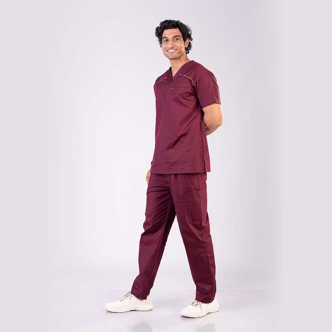Men Amethyst V neck Stretch Scrubs