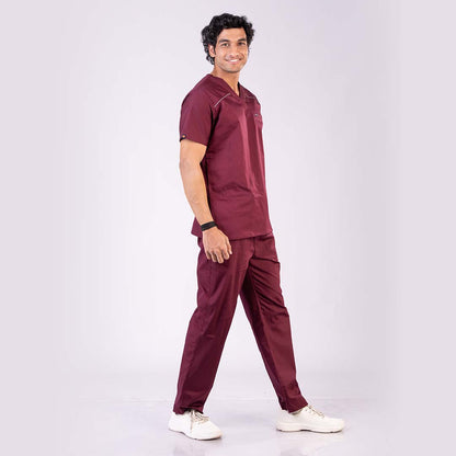 Men Amethyst V neck Stretch Scrubs